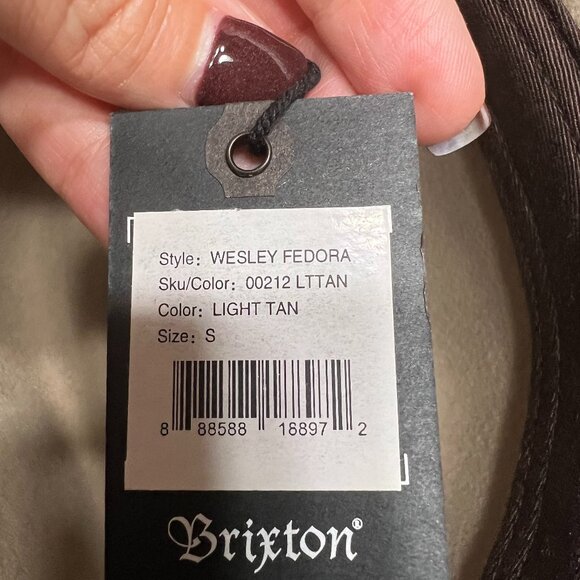 Brixton Wesley Fedora Hat in Light Tan - Picture 4 of 6